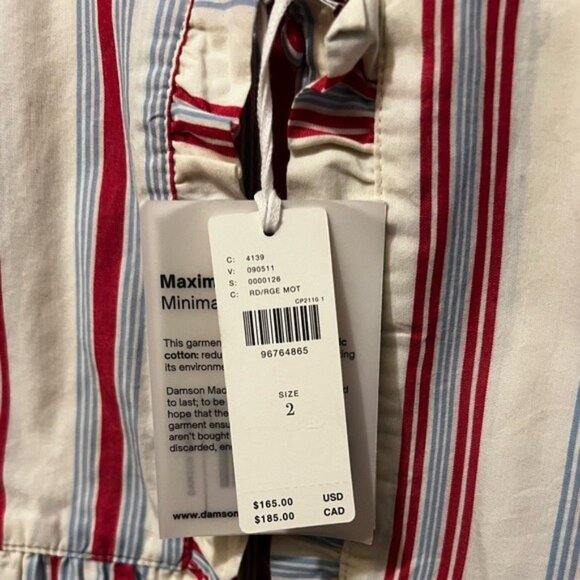 Anthropologie Damson Madder Dress Josephine Sailor Striped Collared Midi Sz US 2 - Picture 14 of 16